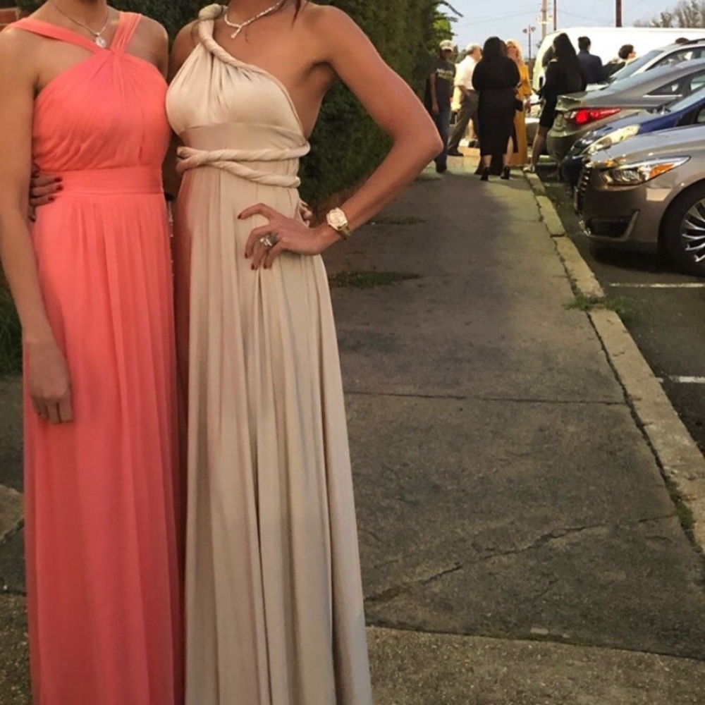 Cream color prom dress